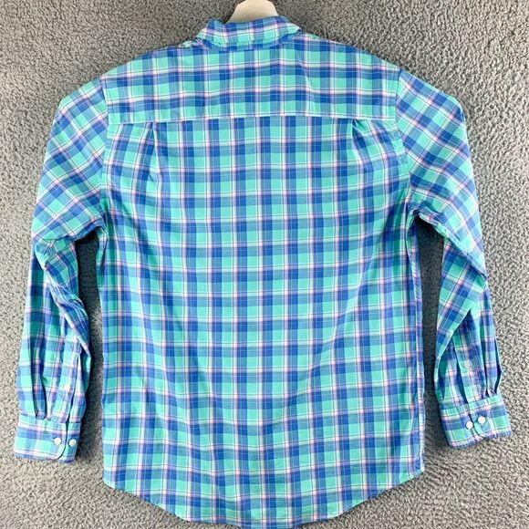 Crown & Ivy Performance Shirt Mens Large Blue Plaid Outdoor Hiking Camping - Picture 7 of 12